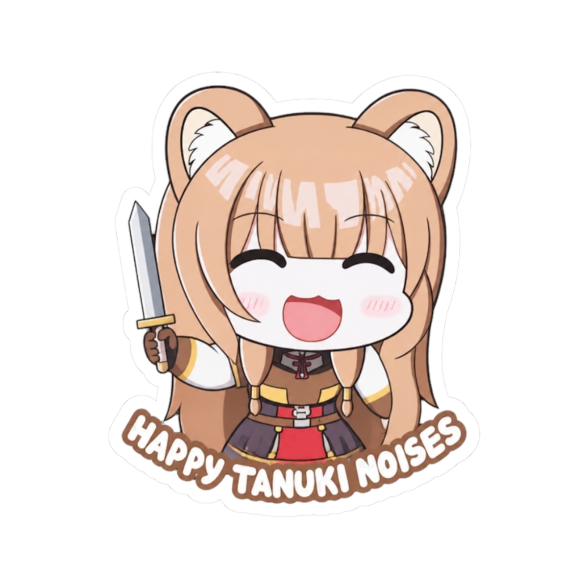 Raphtalia "Happy Tanuki Noises" Rising of Shield Hero Patch or Sticker | Rising of the Shield Hero - alternate angle 3, merchandise